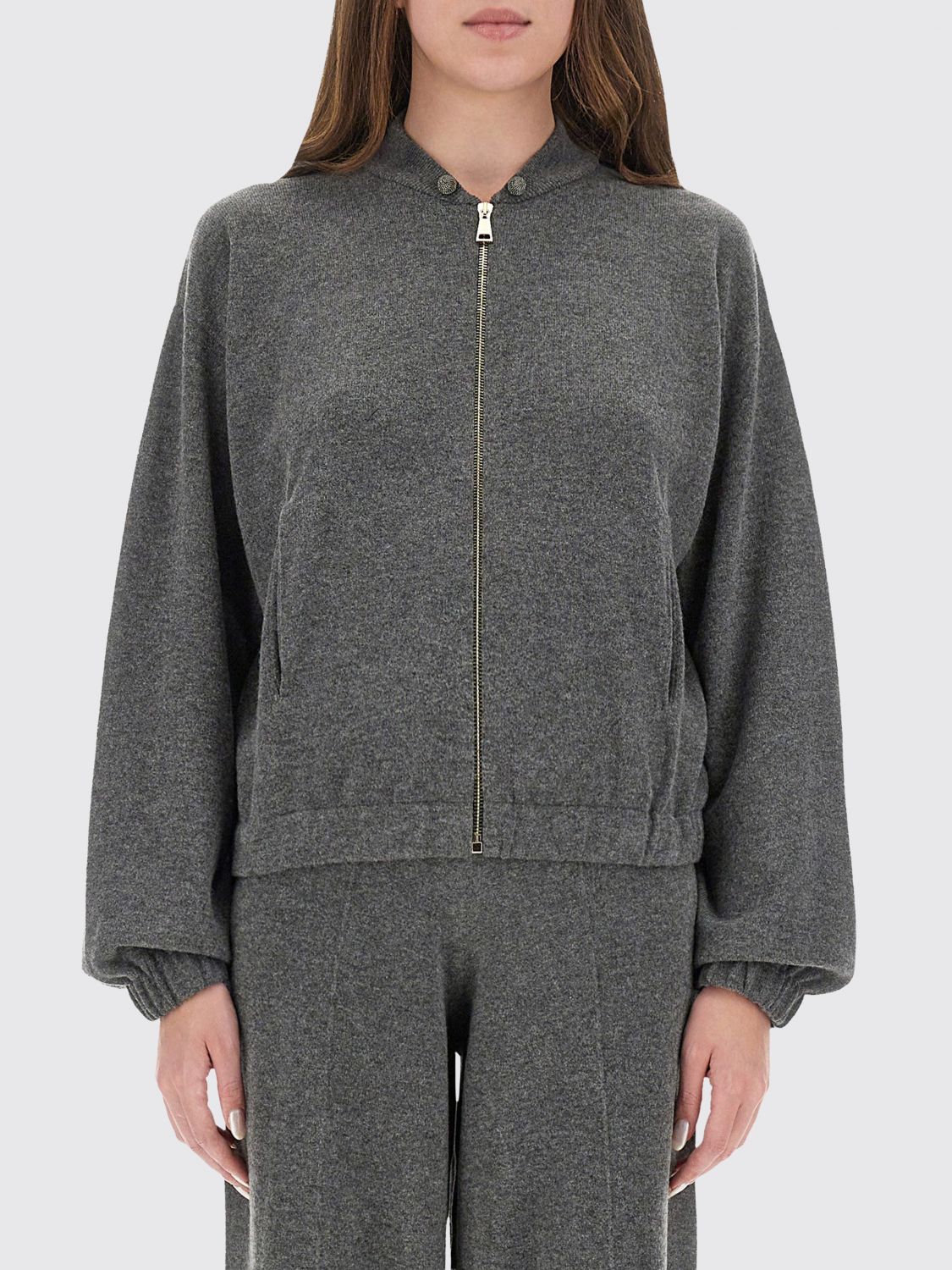 Fabiana Filippi Wool, Silk And Cashmere Sweatshirt In Gray