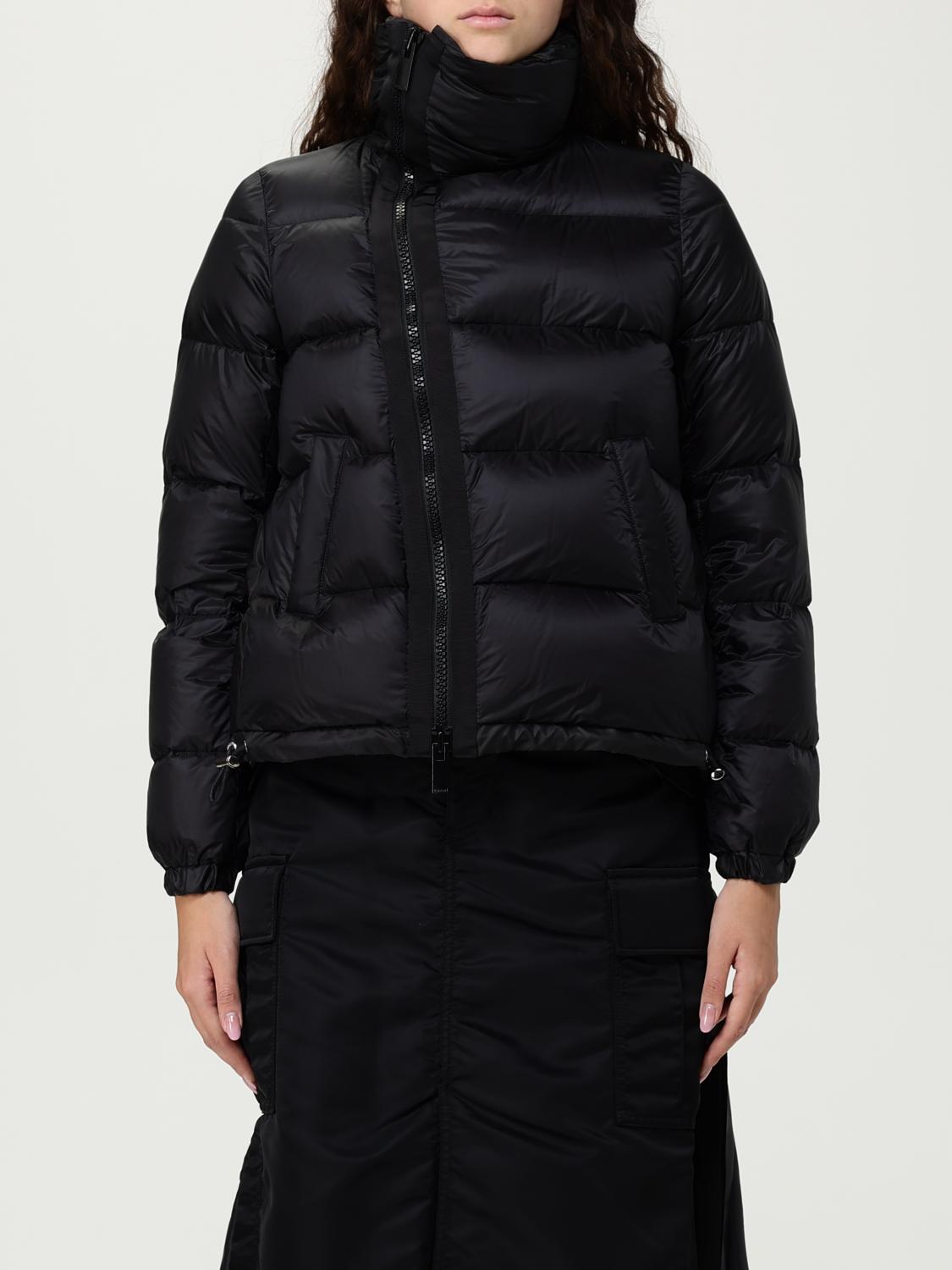 Sacai Piumino In Nylon Nero Donna In Black