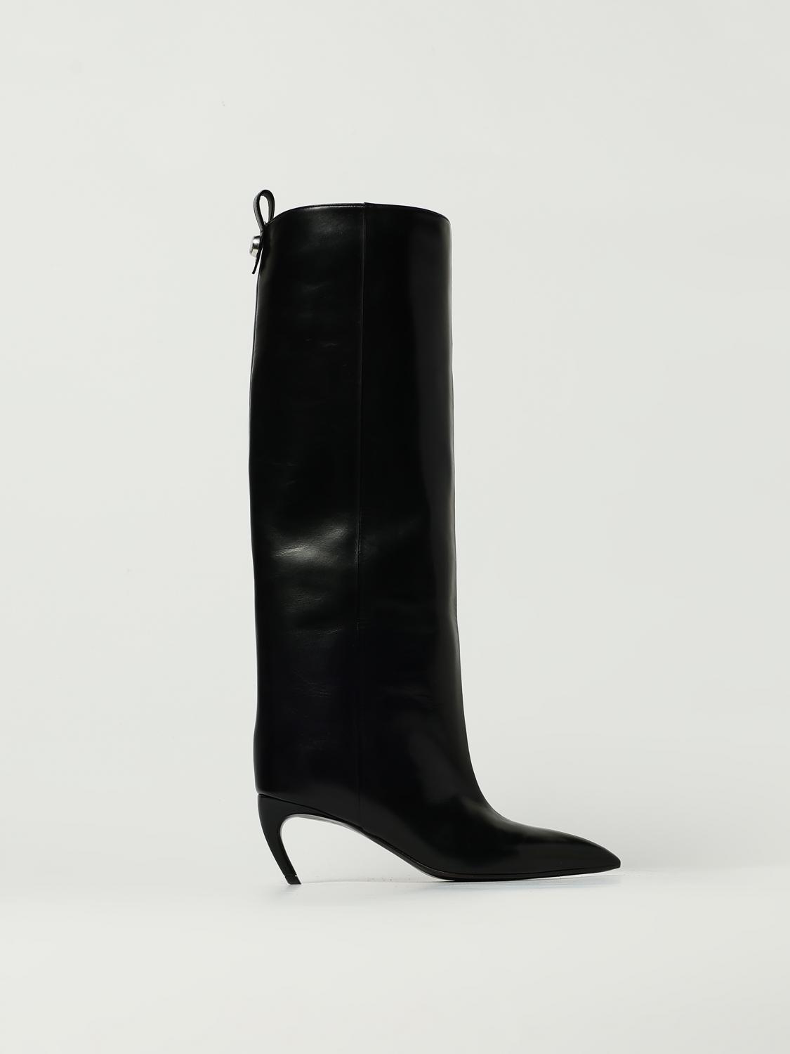 Attico Flat Ankle Boots The Woman Color Black In Black