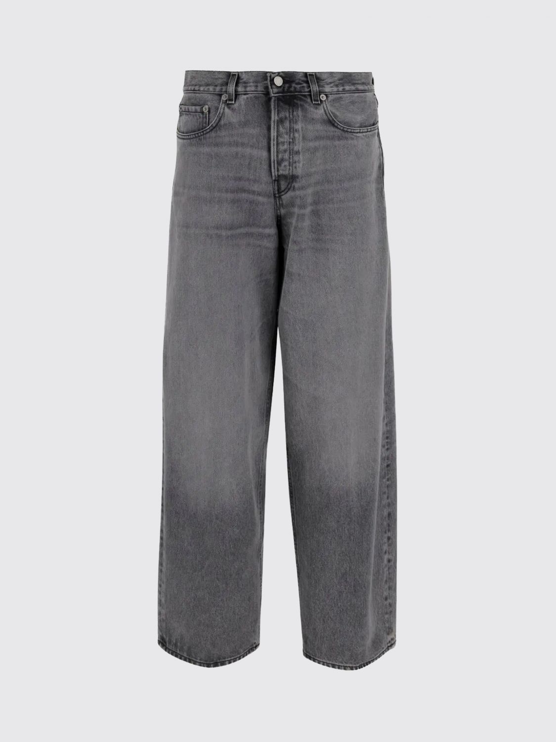 Haikure Wide Fit Cotton Denim Jeans In Gray