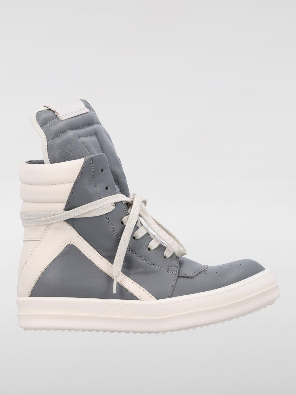 Rick Owens Gray Concordians Geobasket Sneakers In Blue