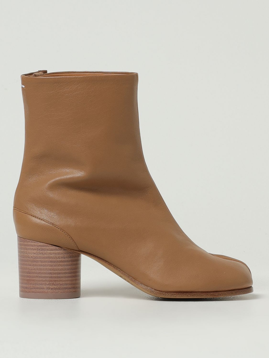 Maison Margiela Tan Tabi Ankle Boots In Brown