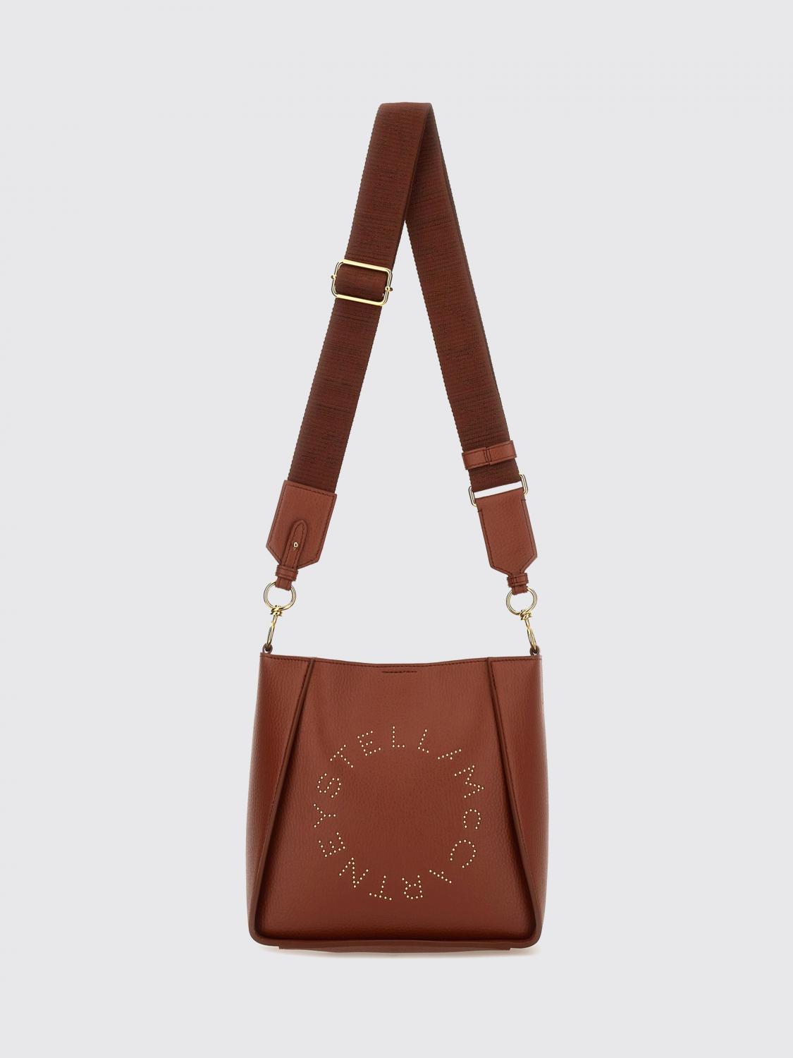 Stella Mccartney Logo Shoulder Bag With Hardware And Handle In Brown