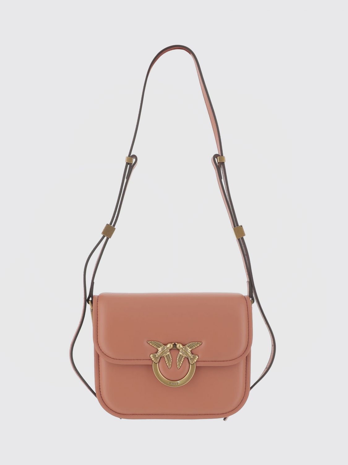 Pinko Leather 'love Box' Mini Shoulder Bag In Burgundy