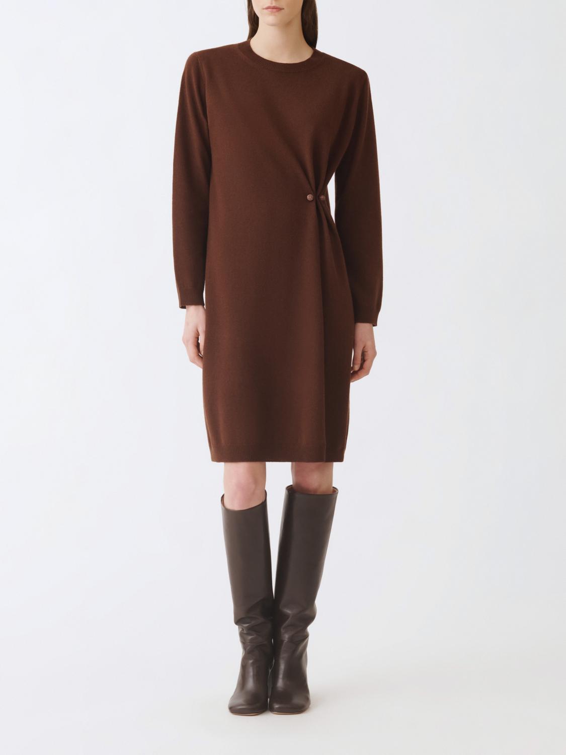 Fabiana Filippi Dress Woman Color Ebony In Burgundy