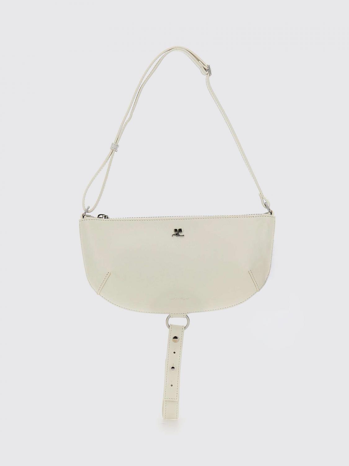 Courrèges Holy Eclipse Leather Bag Blanc Casse In White