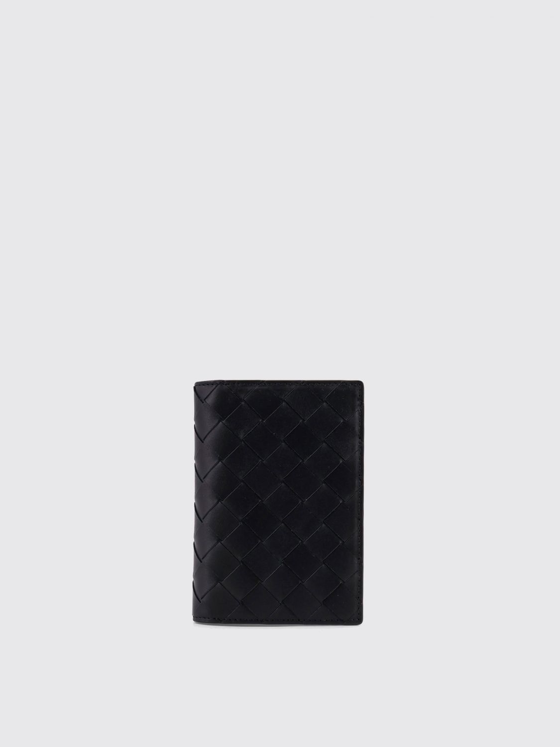 Bottega Veneta Men Intrecciato Card Holder With Flap In Black