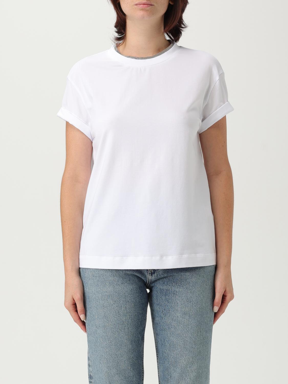 Brunello Cucinelli T-shirt  Woman Color White In Brown