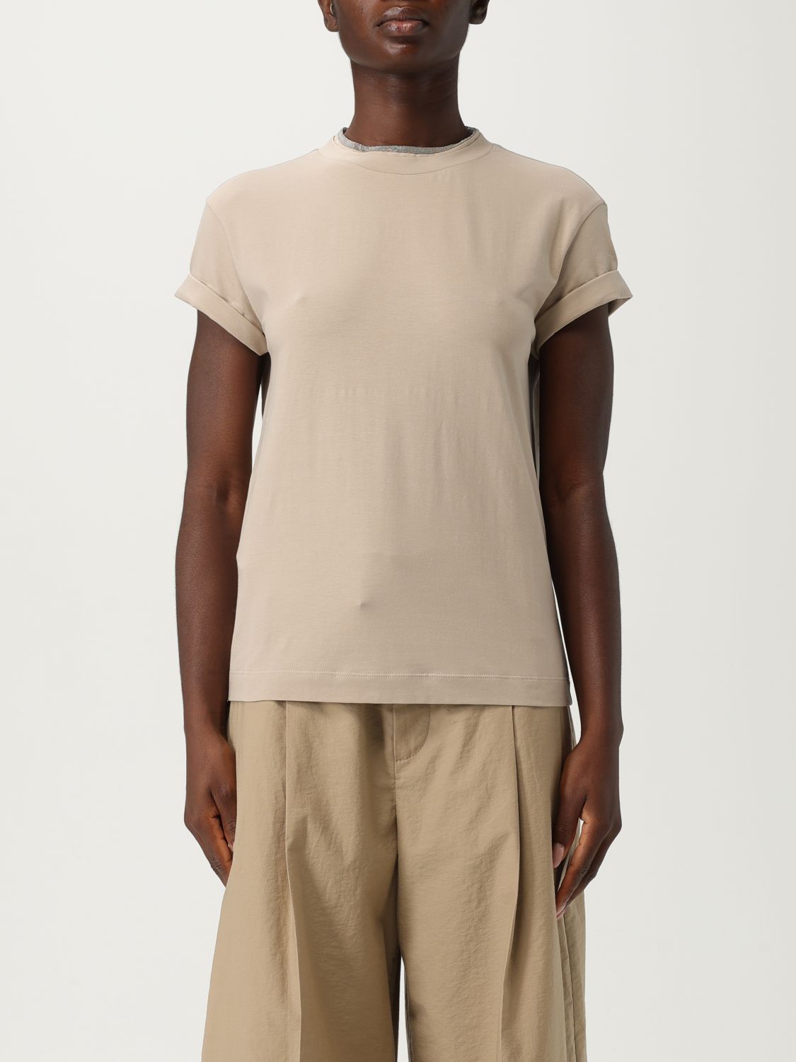 Brunello Cucinelli T-shirt  Woman Color White 1 In Neutral