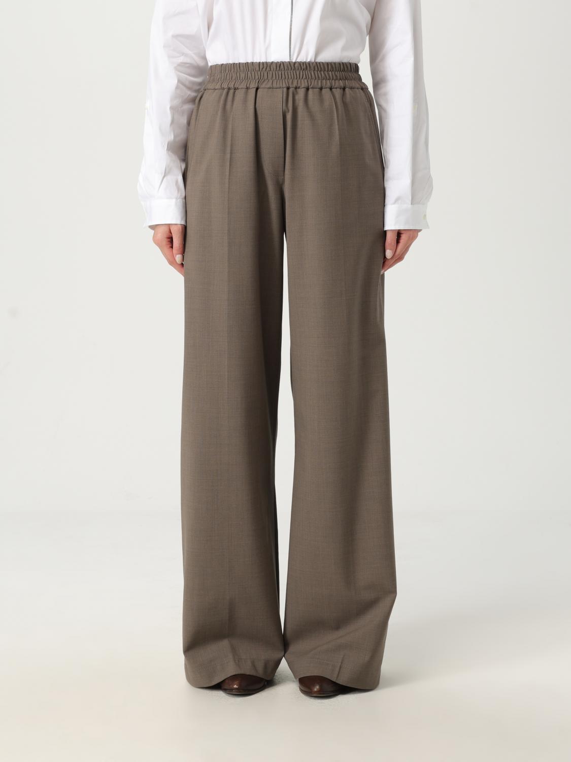 Brunello Cucinelli Pants Woman Color Grey 1 In Gray