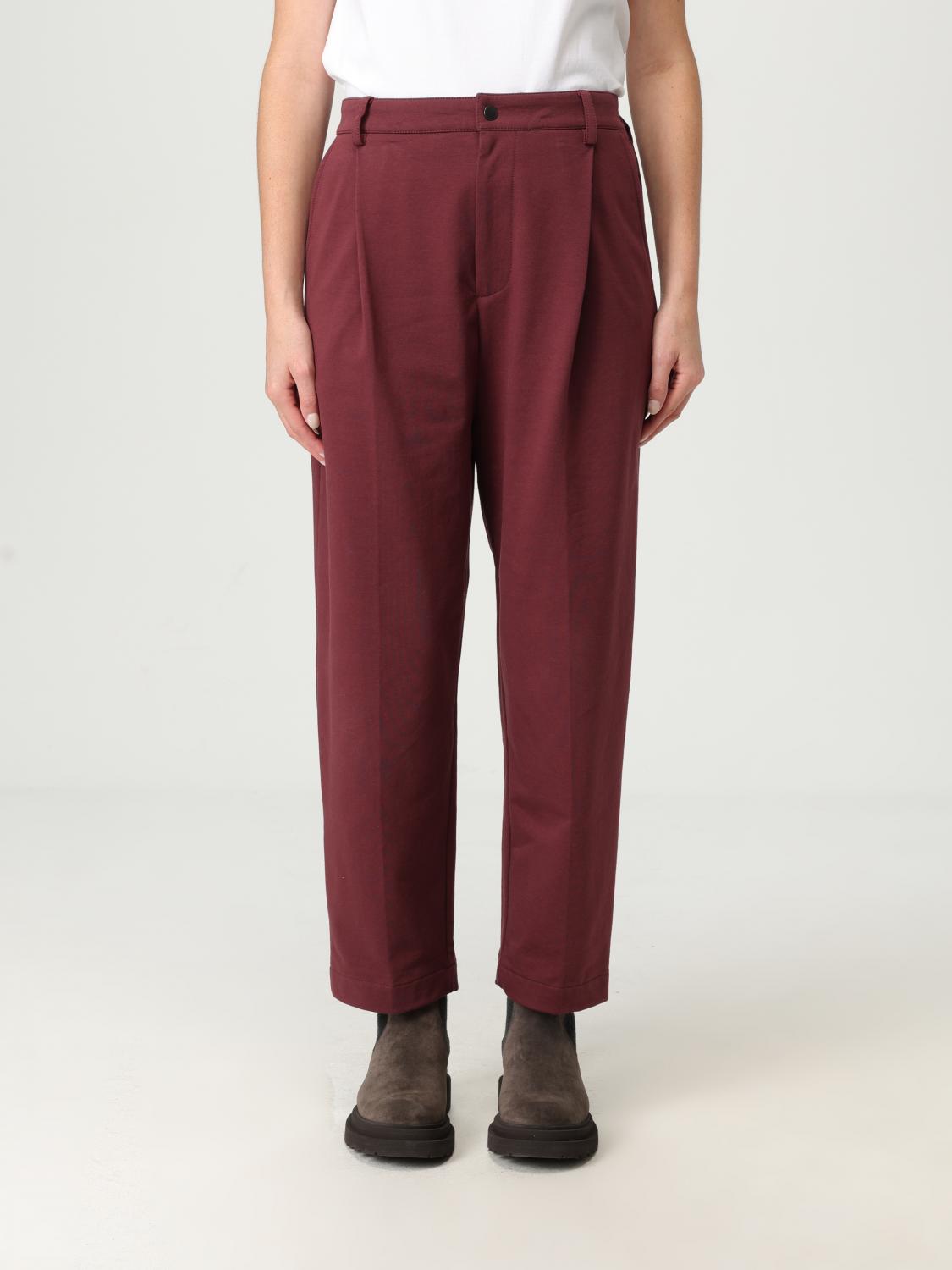 Brunello Cucinelli Light Fleece Straight-leg Crop Travel Pants In Burgundy