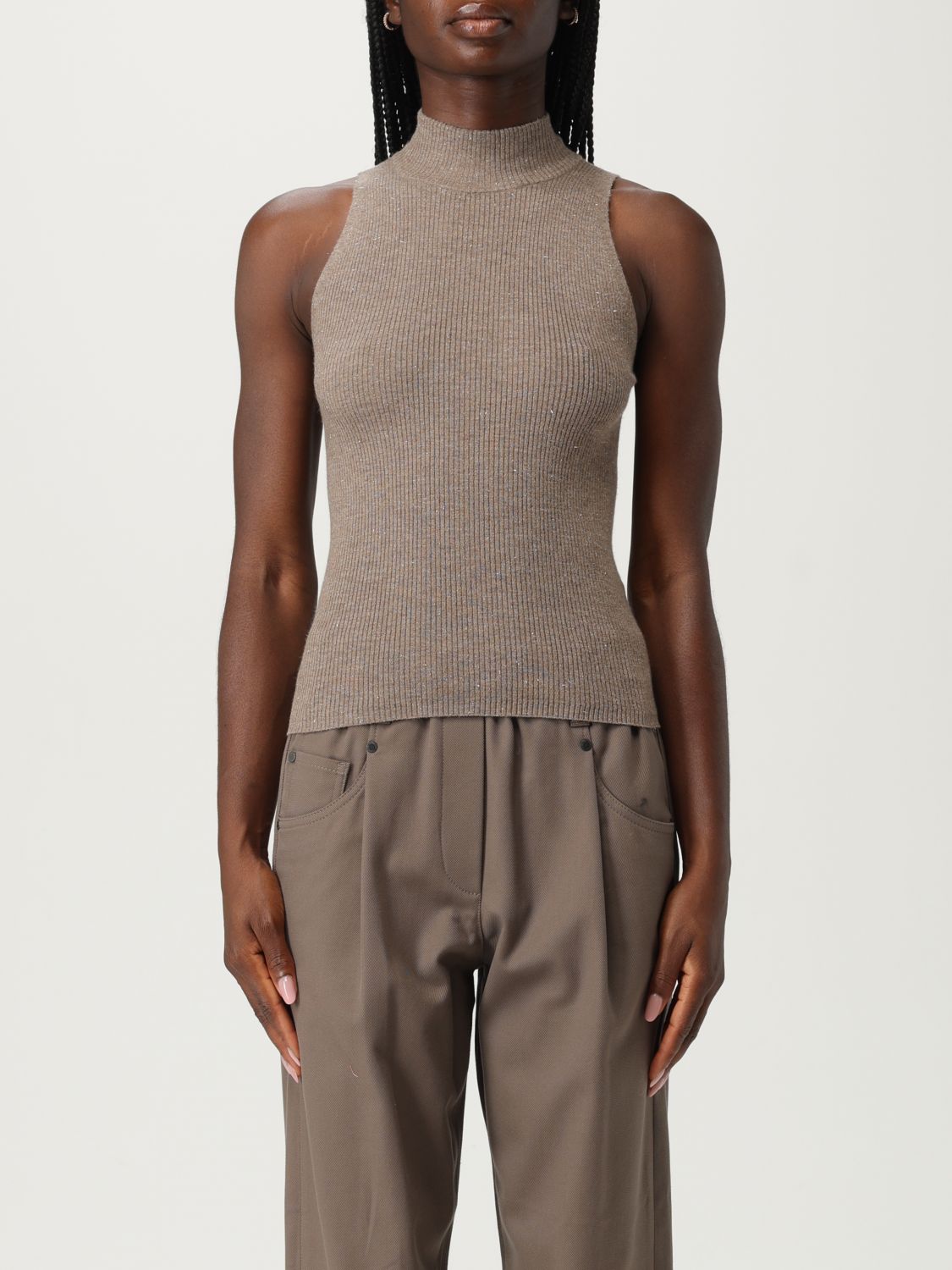 Brunello Cucinelli Top Woman Color Brown In Brown