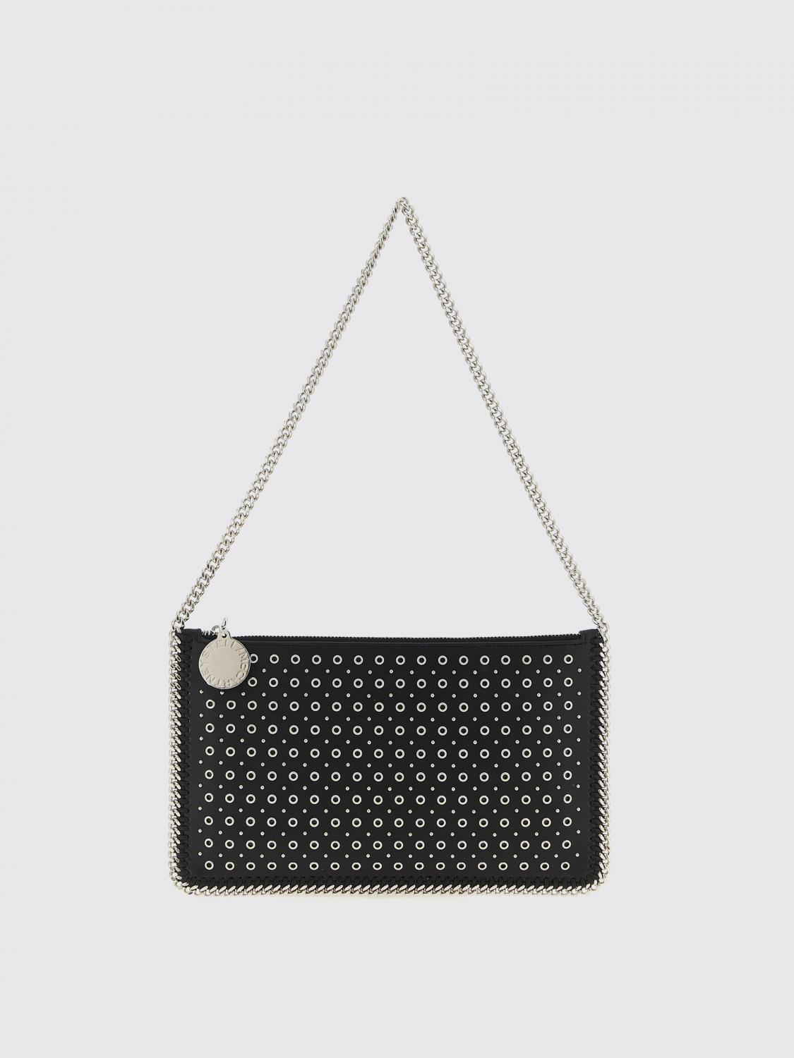 Stella Mccartney Falabella Stud-embellished Chain Shoulder Bag In Black