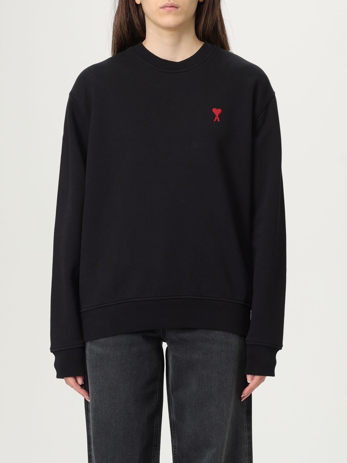 Ami Alexandre Mattiussi Sweatshirt Ami Paris Woman Color Black In Black