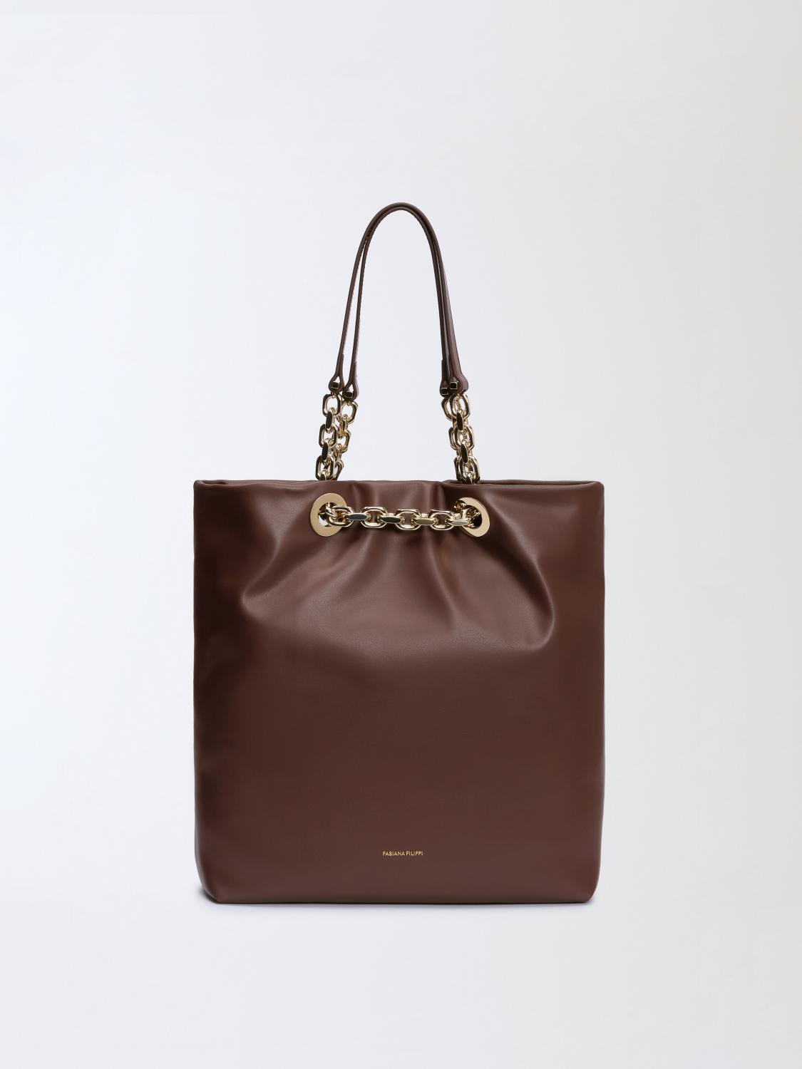 Fabiana Filippi Nappa Leather Eyelet Shopper In Black