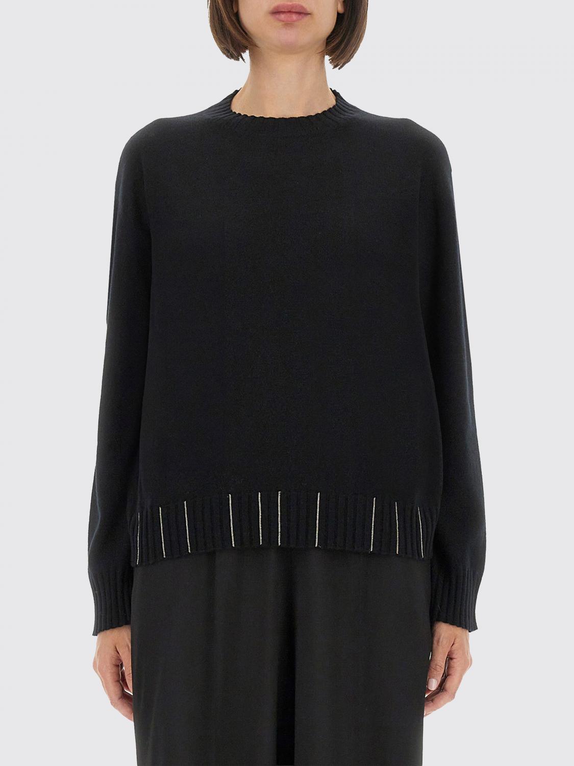 Fabiana Filippi Crew Neck Knitwear Long Sleeves In Black