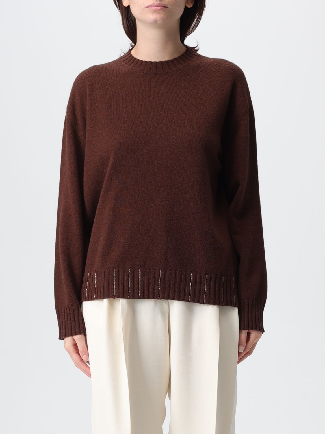 Fabiana Filippi Sweater  Woman Color Brown In Burgundy