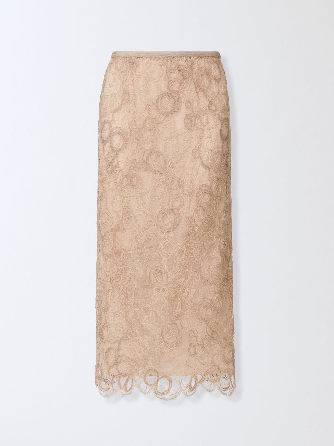 Fabiana Filippi Macramé Lace Skirt In Brown