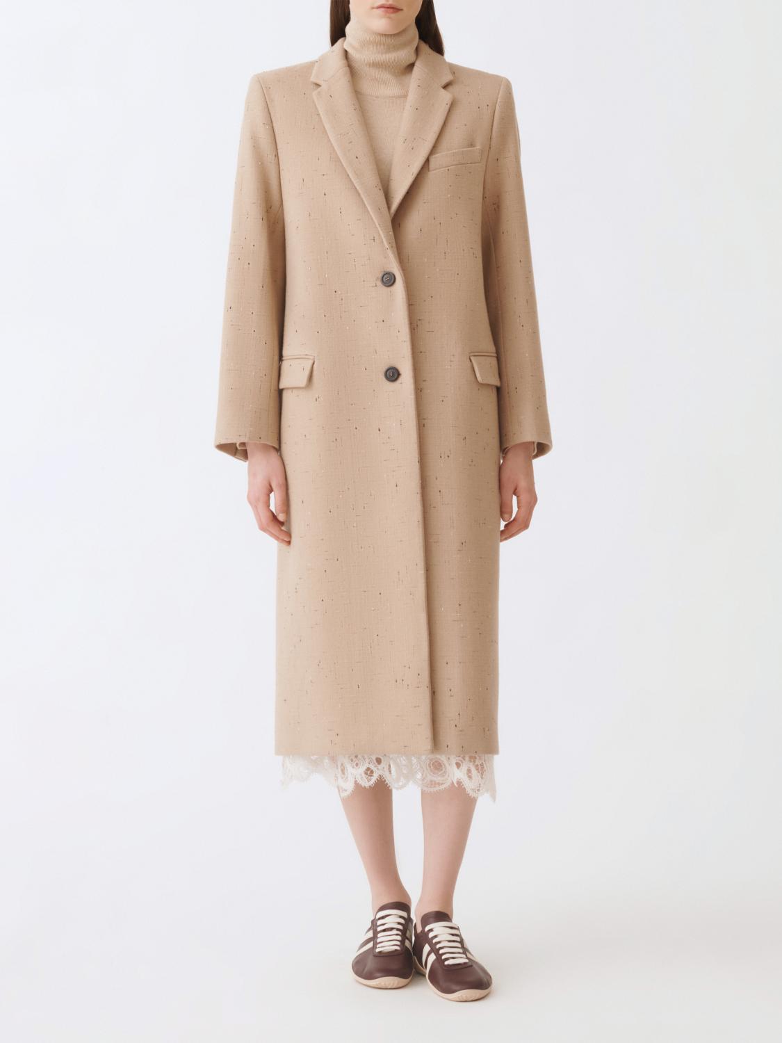 Fabiana Filippi Speckled Double-breasted Coat In Brown