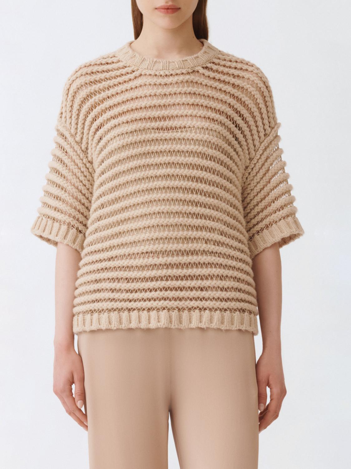 Fabiana Filippi Crew-neck Wool Sweater In Neutral