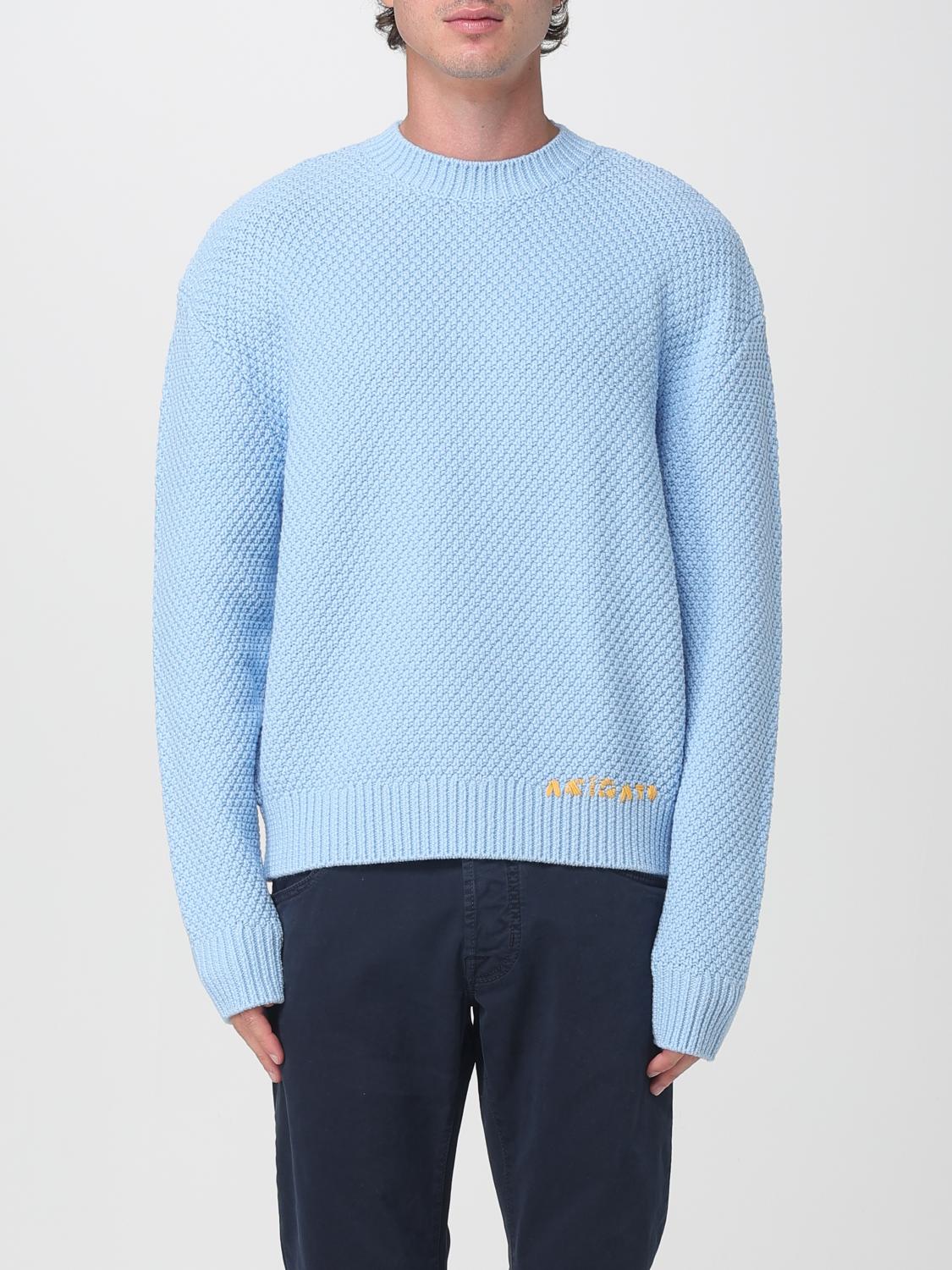 Axel Arigato Block Textured Cotton-blend Sweater In Blue