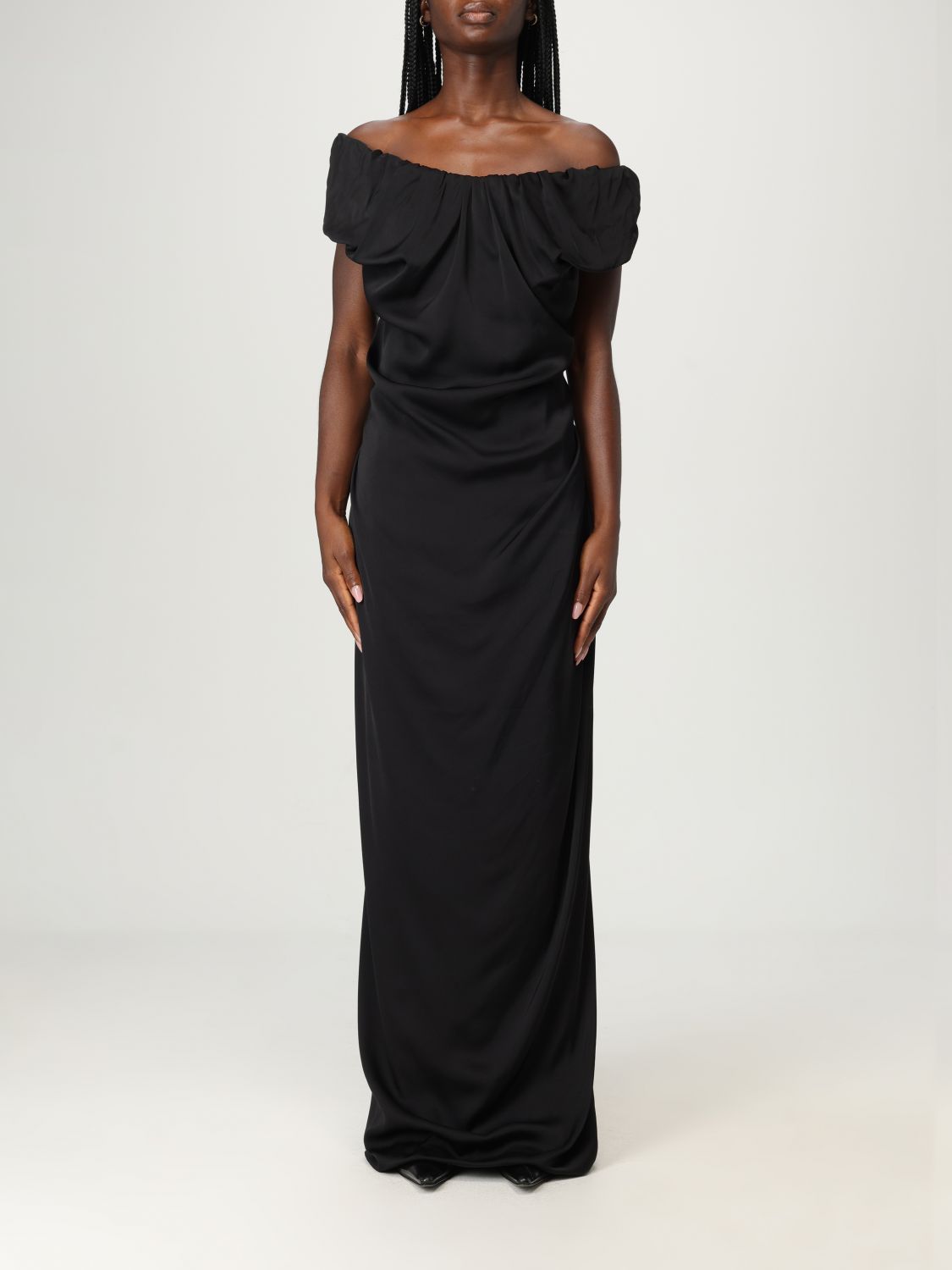 Vivienne Westwood Black Long Ginnie Amber Maxi Dress In Black