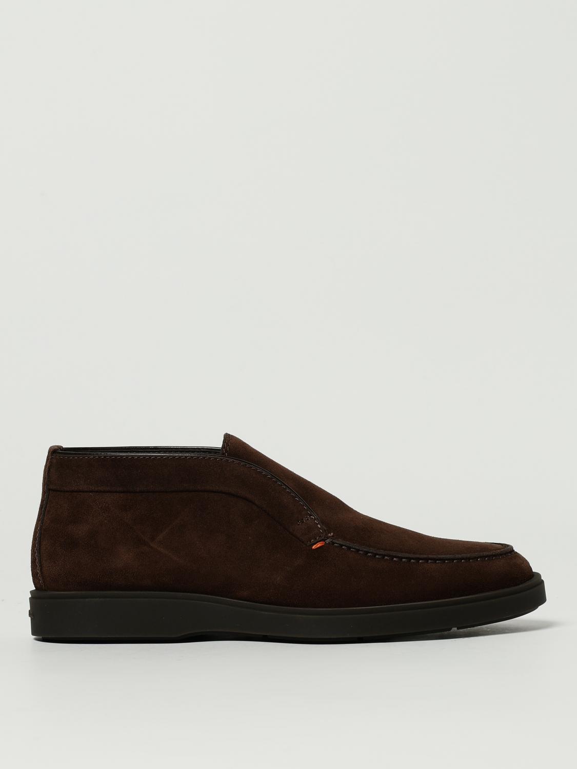 Santoni Slip-ons Desert Suede Loafers Rubber Sole In Brown