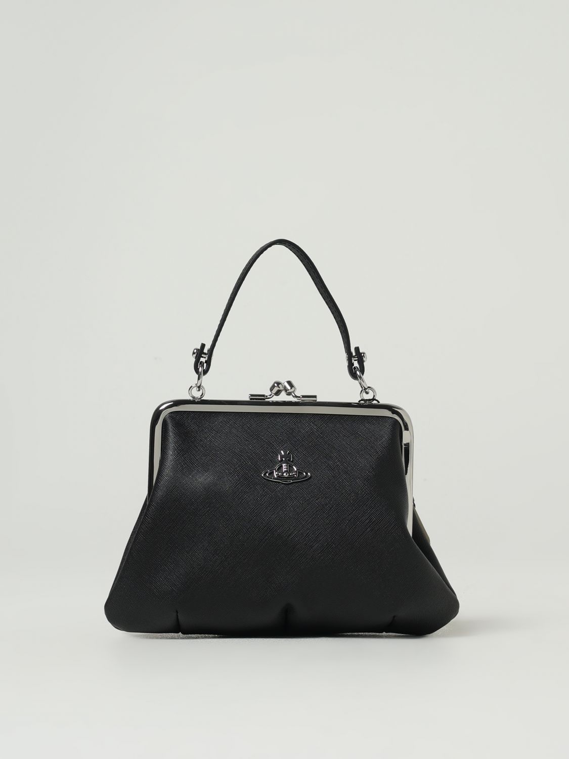 Vivienne Westwood Logo Plaque Chained Tote Bag In Black