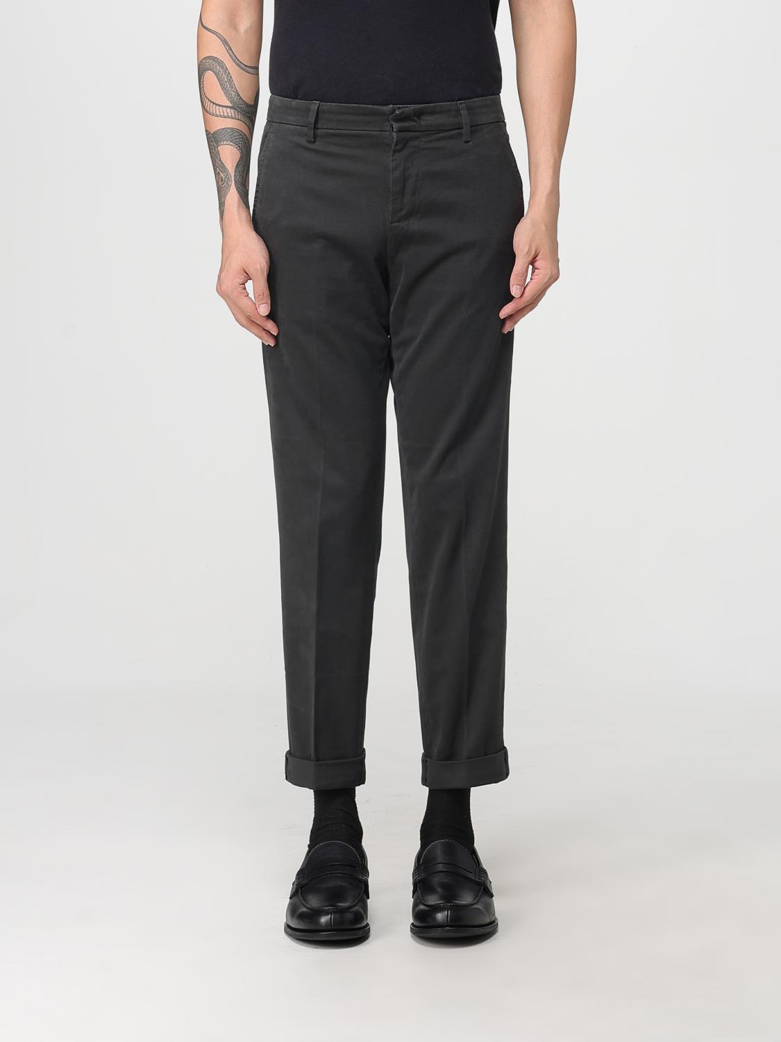 Dondup Straight Leg Trousers Rolled Cuffs In Multi