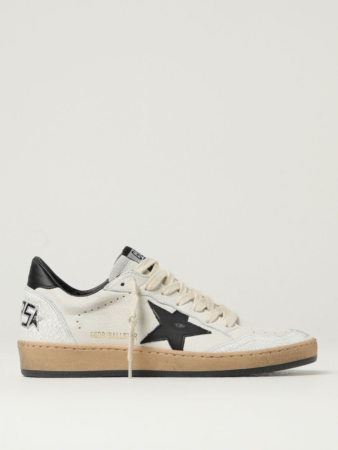 Golden Goose Low Top Leather Sneakers With Used Effect In White