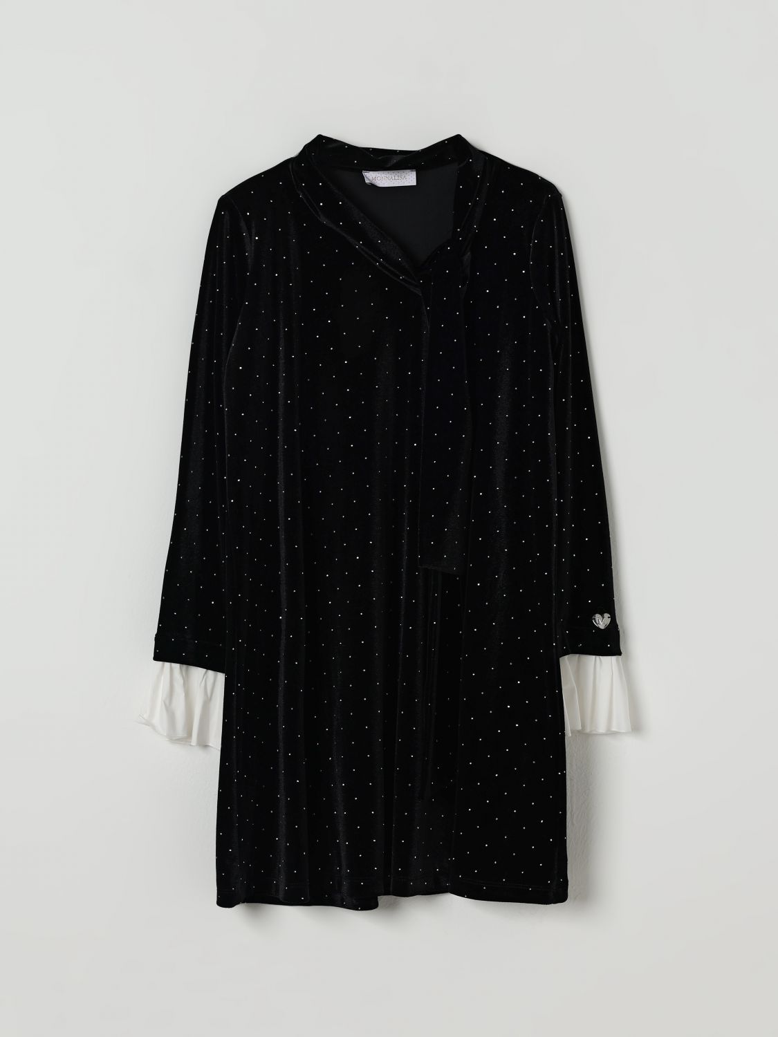 Monnalisa Kleid Mit Schleife Und Strass In Black