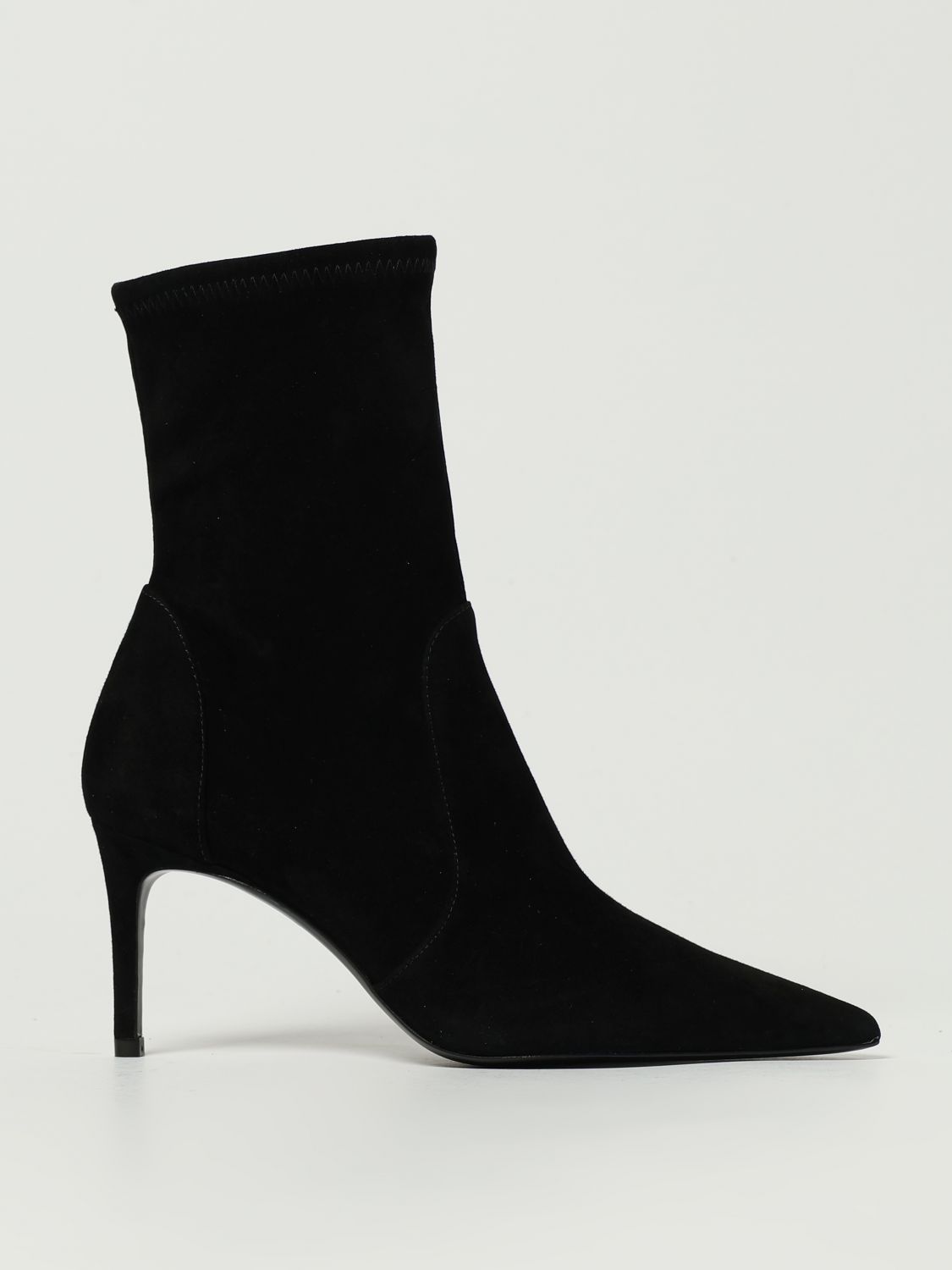 Stuart Weitzman Flat Ankle Boots Woman Color Black In Black