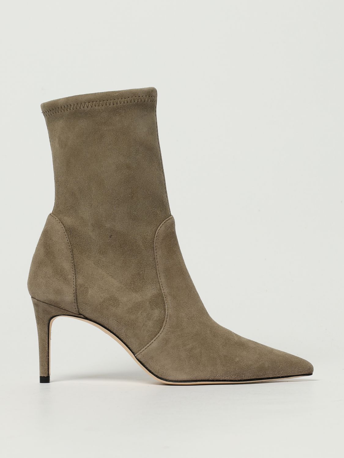 Stuart Weitzman Flat Ankle Boots Woman Color Grey In Gray