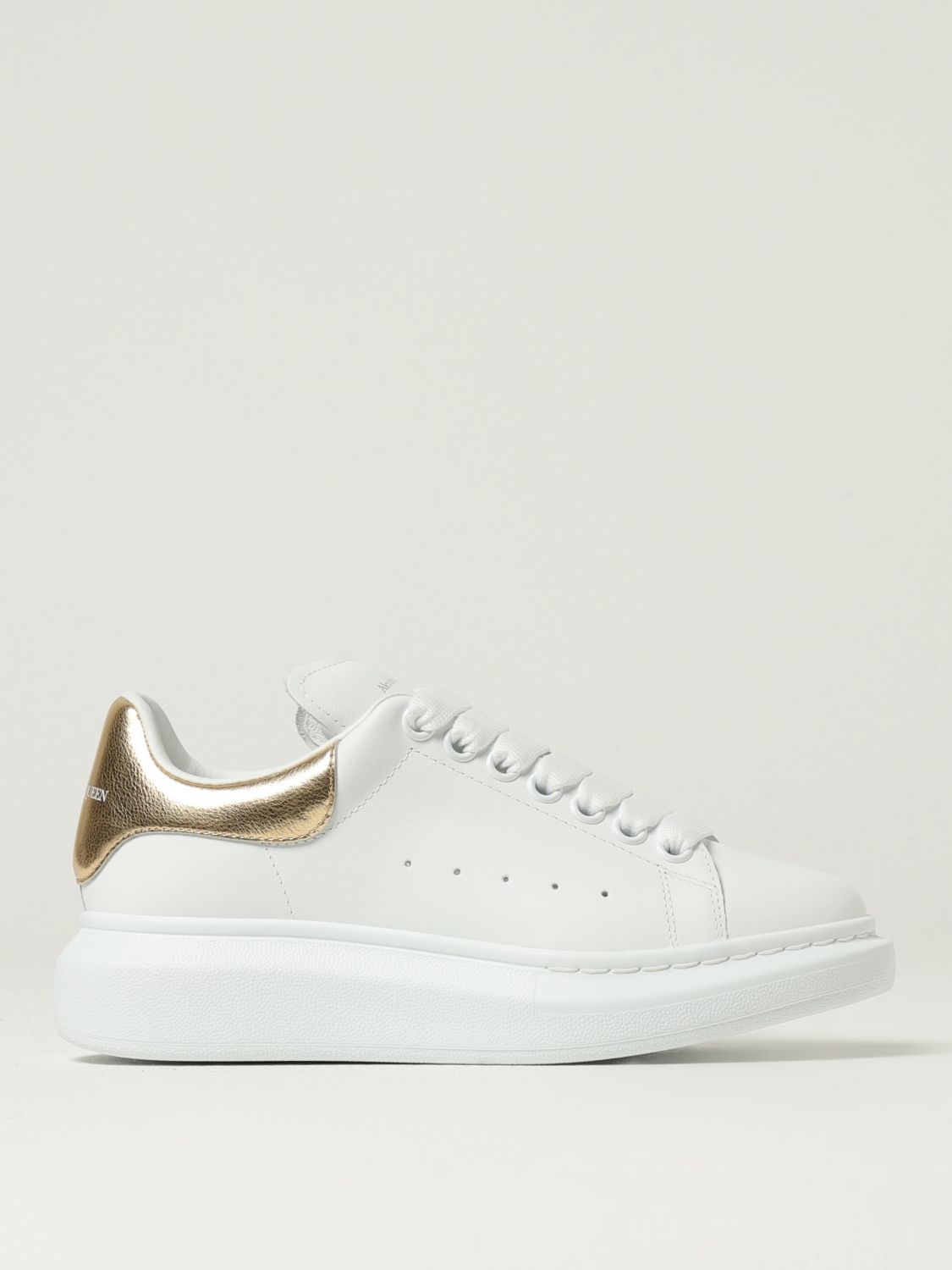 Alexander Mcqueen Metallic Oversized Low-top Sneakers In White