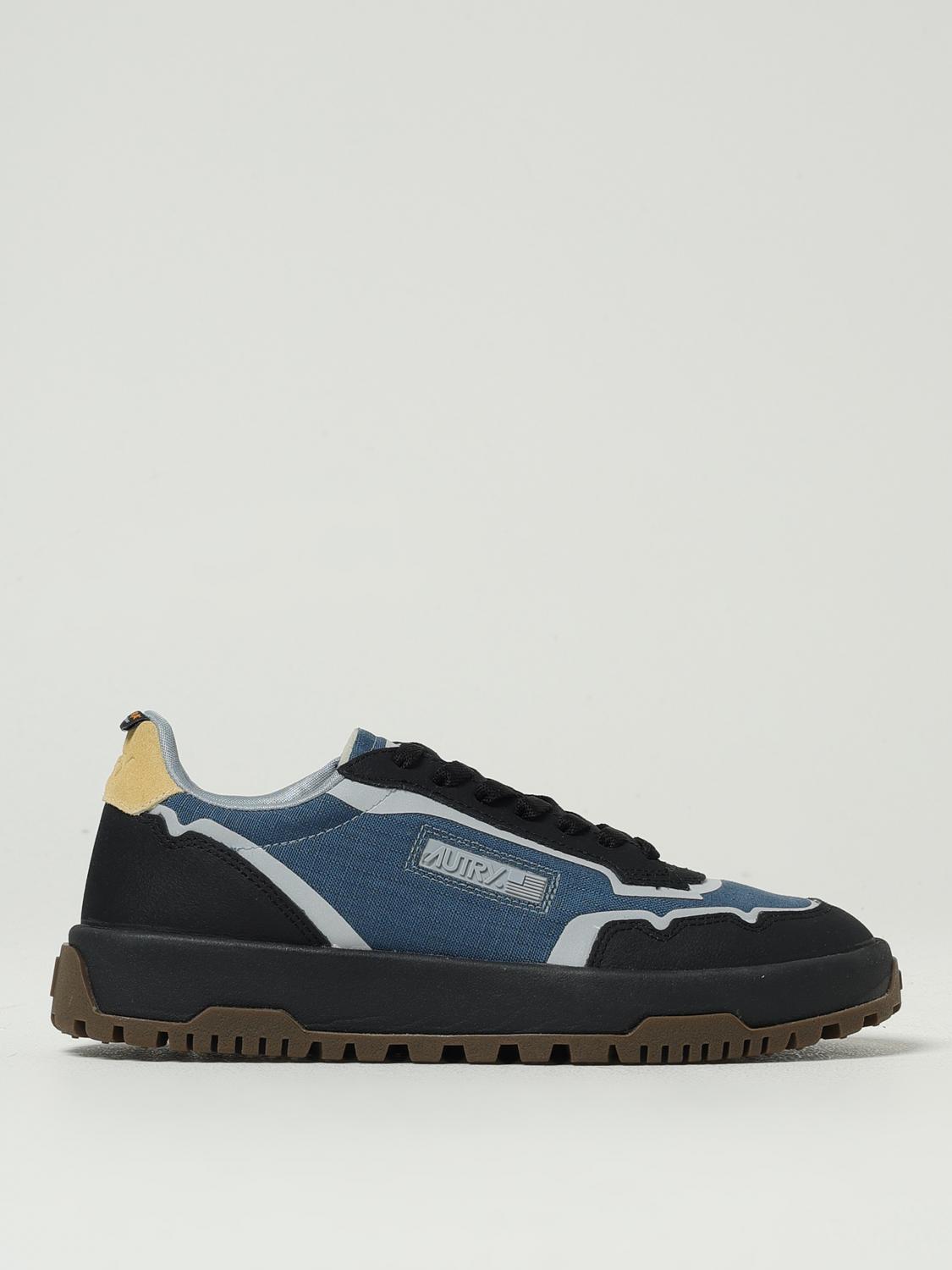 Autry Wildpace Low Nylon Ripstop And Leather Dark Blue And Black Sneakers In Black