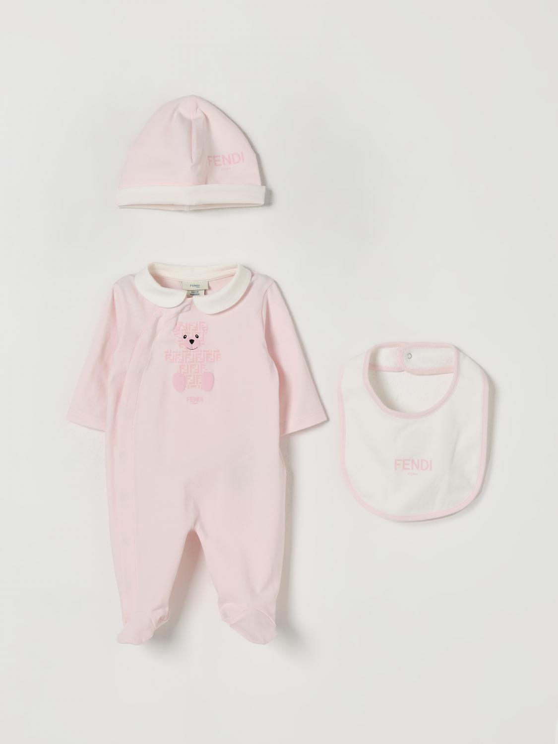 FENDI Coordinato in cotone con Orsetto FF