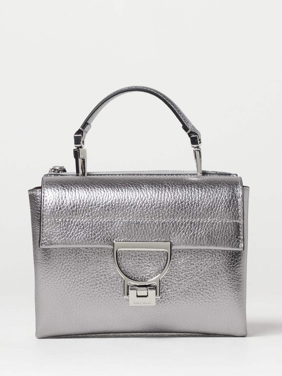 Coccinelle Arlettis Metallic-effect Shoulder Bag In Gray