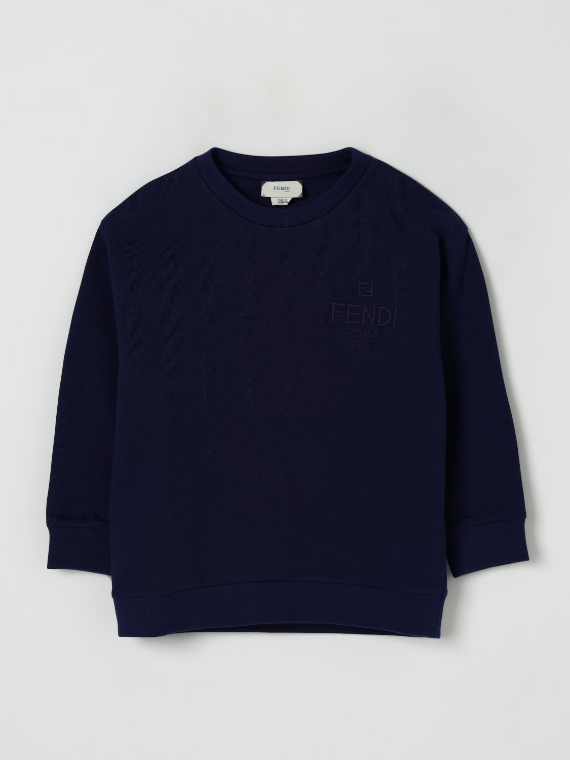 FENDI Felpa a girocollo in cotone con logo