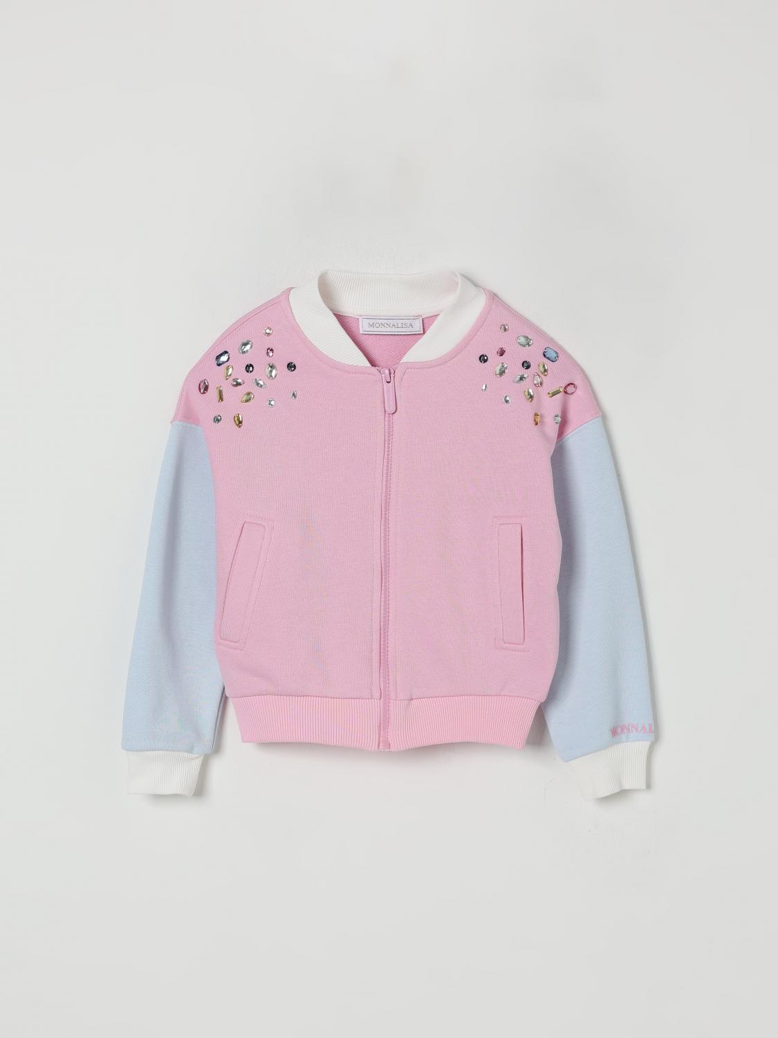 Monnalisa Jewel-embellished Bomber Jacket In Pink