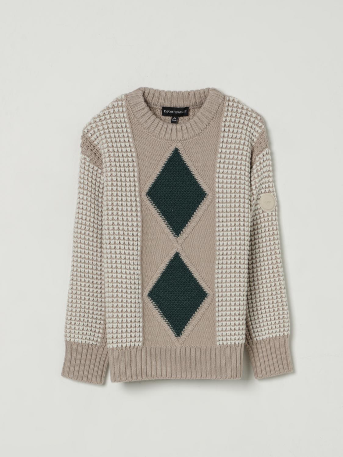 Emporio Armani Sweater Kids Color Ecru In Neutral