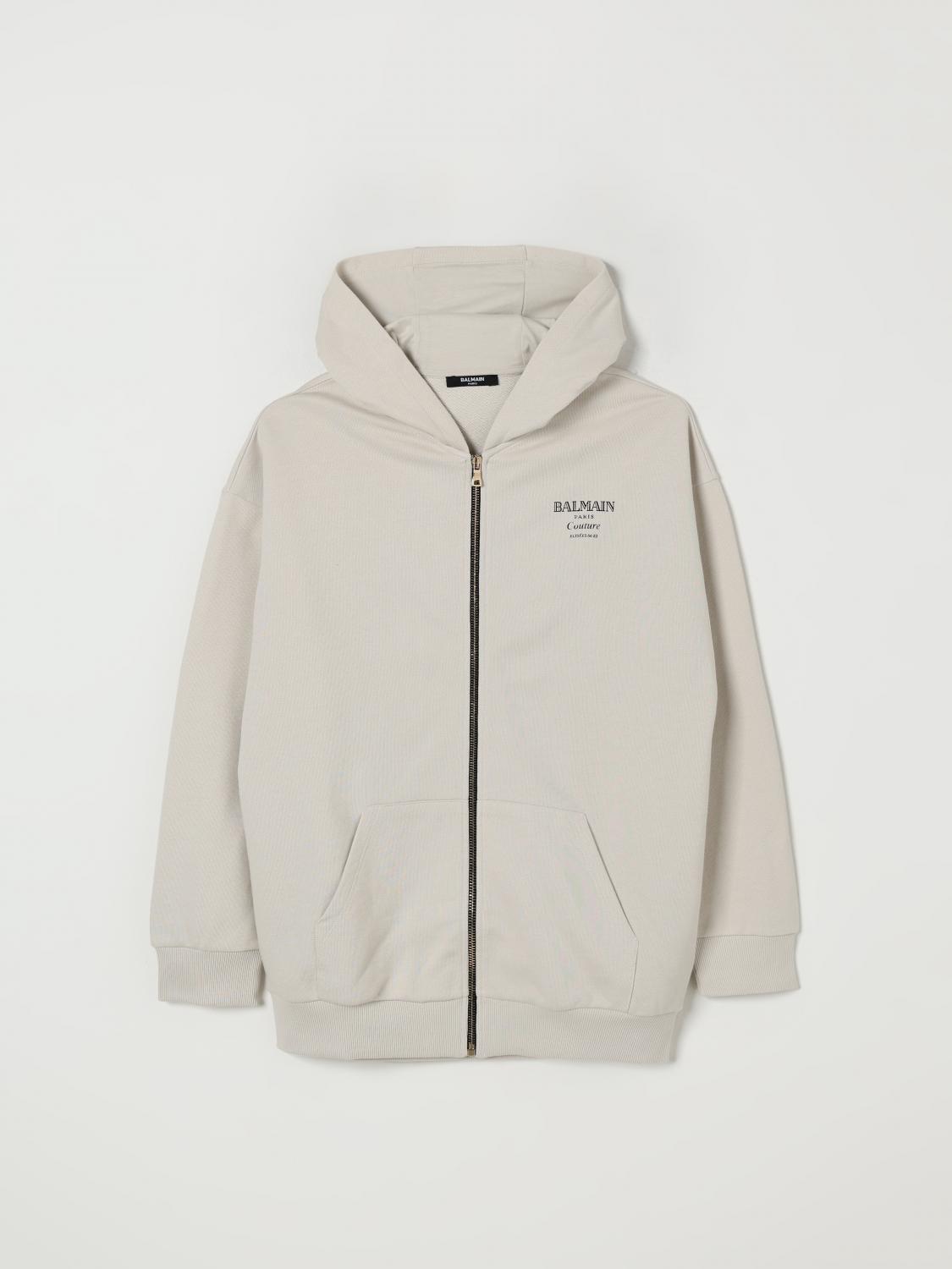 Balmain Zip-up Hoodie In Neutral