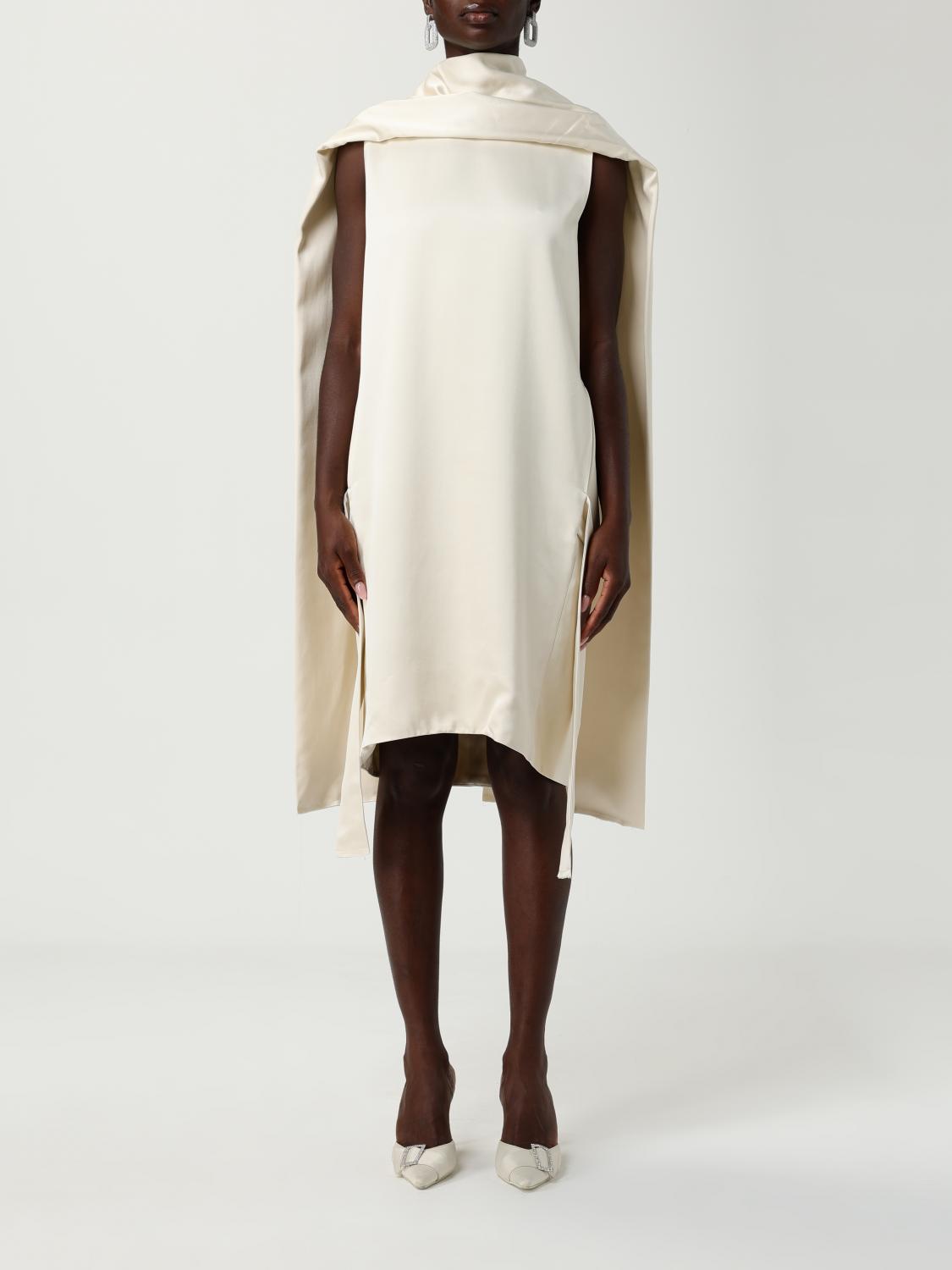 Totême Toteme Cocoon Scarf Dress Ecru In White