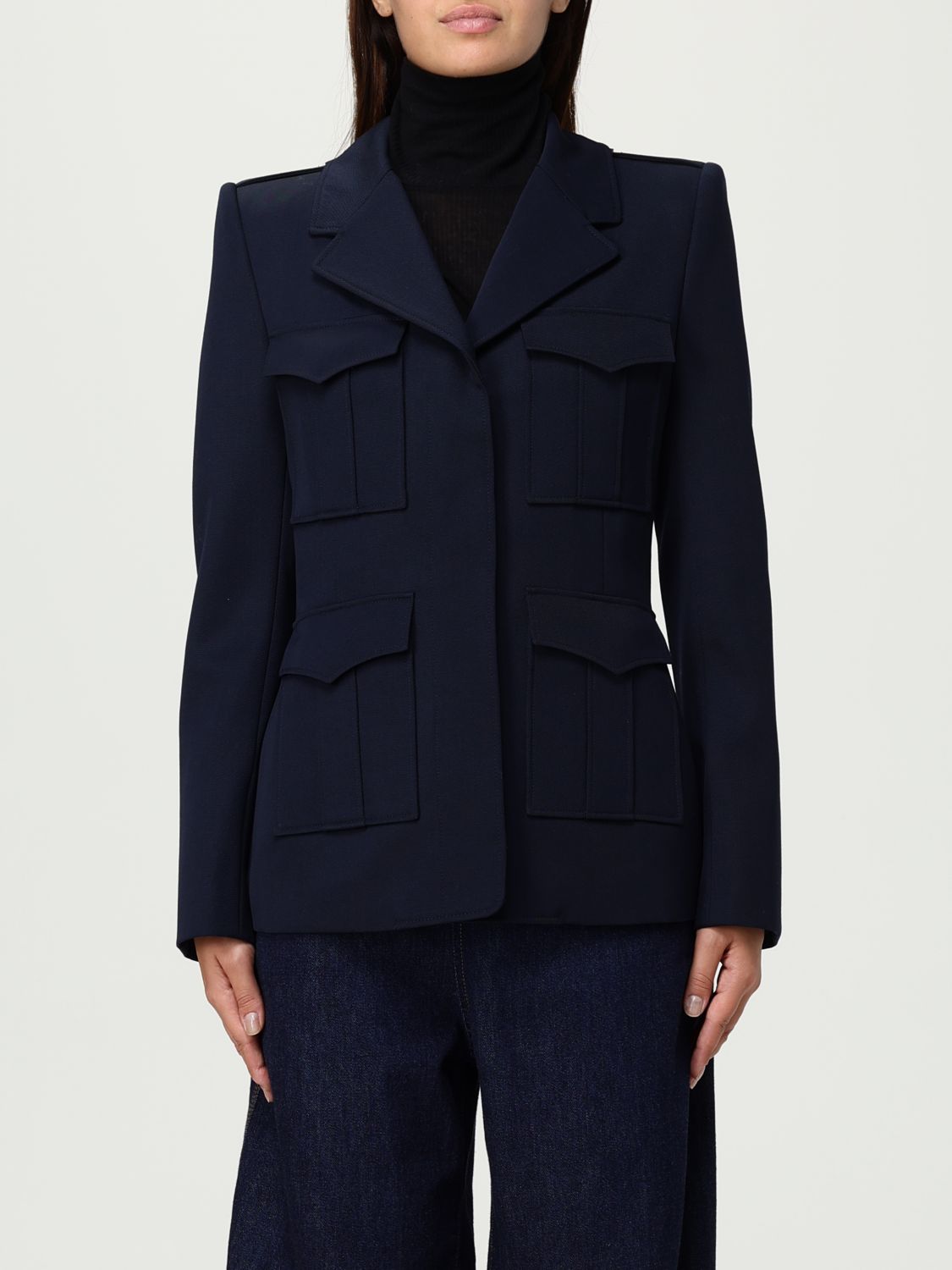 Alexander Mcqueen Utility Jackets Flap Pockets In Blue