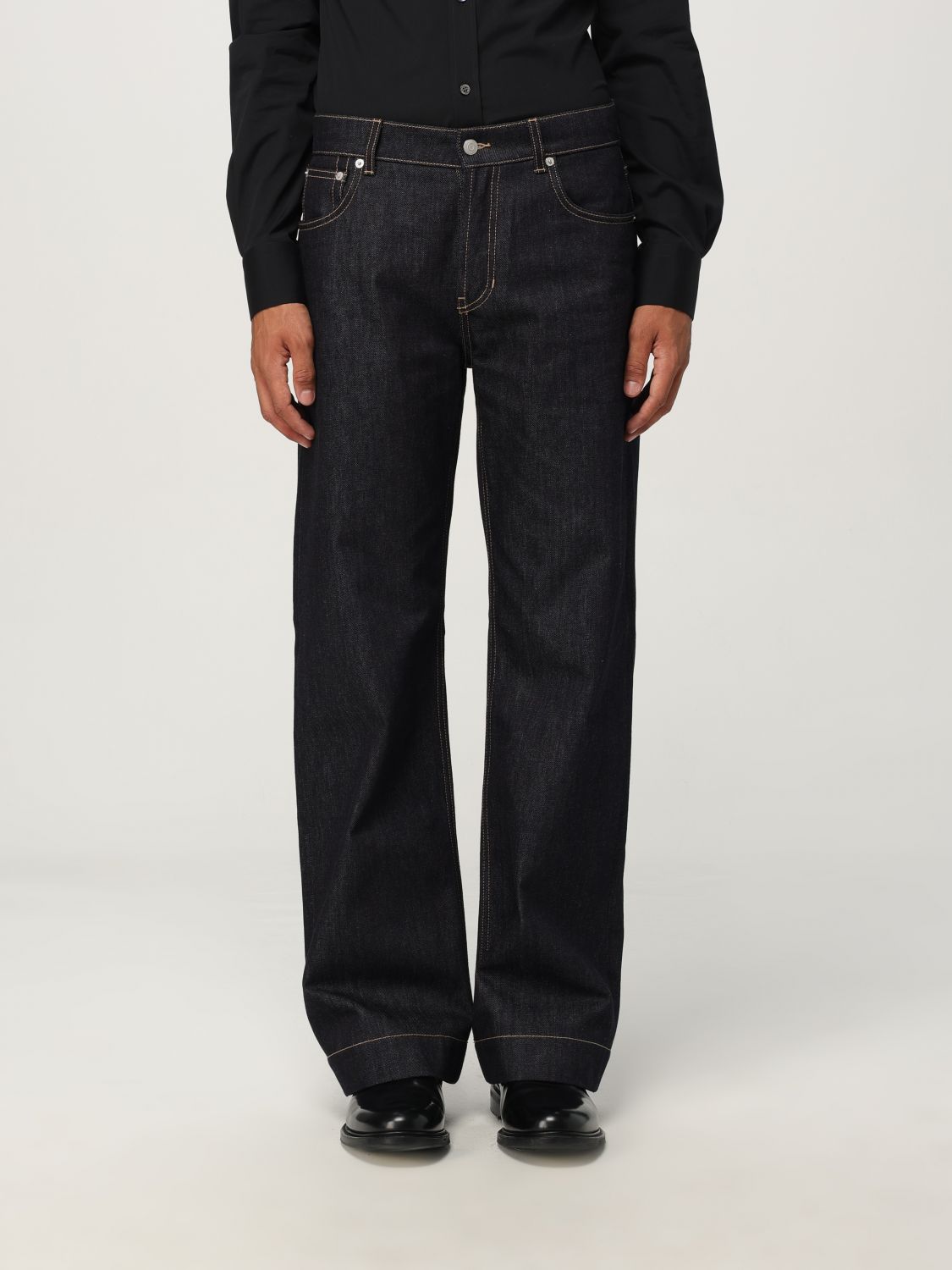 Alexander Mcqueen Jeans Mcqueen Men Color Denim In Black