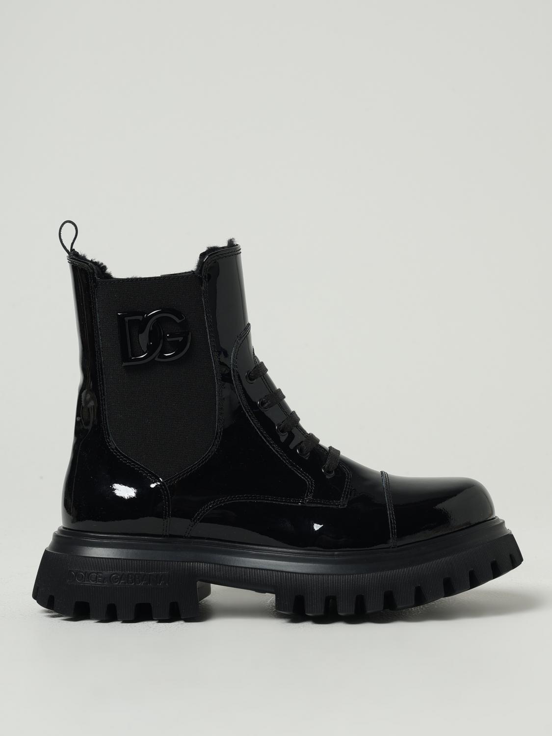 Dolce & Gabbana Black Leather Boots In Black