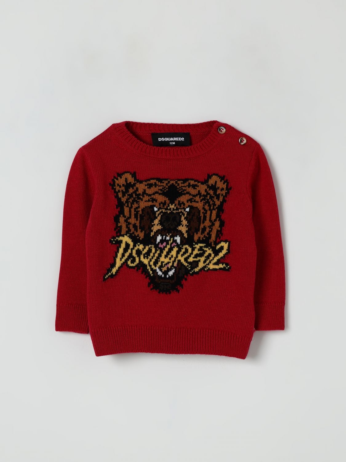 Dsquared2 Intarsia-knit Jumper In Red