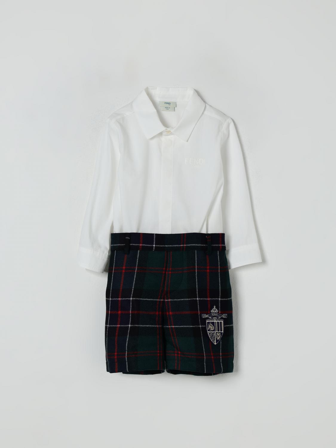 FENDI Coordinato in cotone tartan
