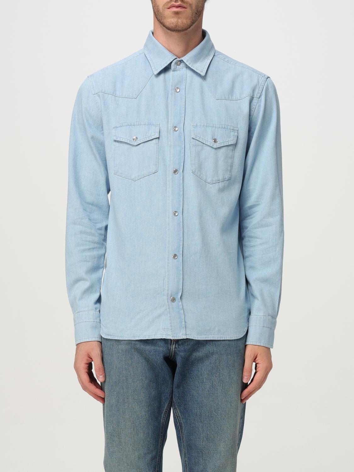 Tom Ford Denim Chambre Western Shirt In Blue