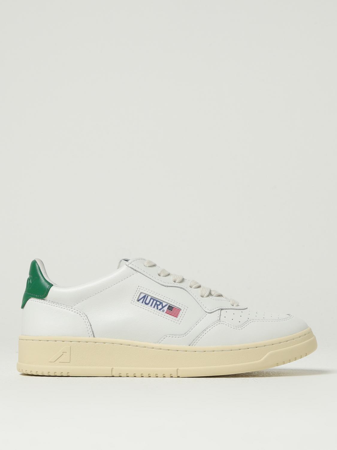 Autry Low-top Leather Sneakers With Perforated Upper And Contrasting Sole In White