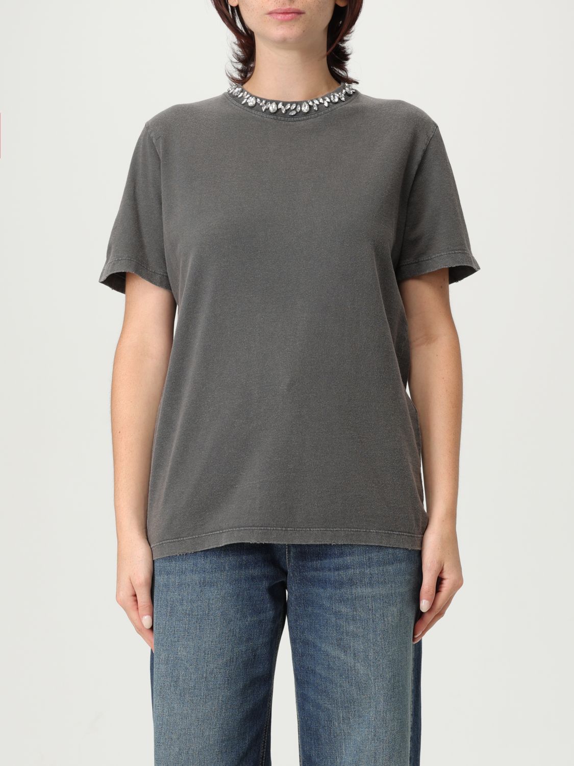 Golden Goose Db Isabel T-shirt Anthracite In Gray